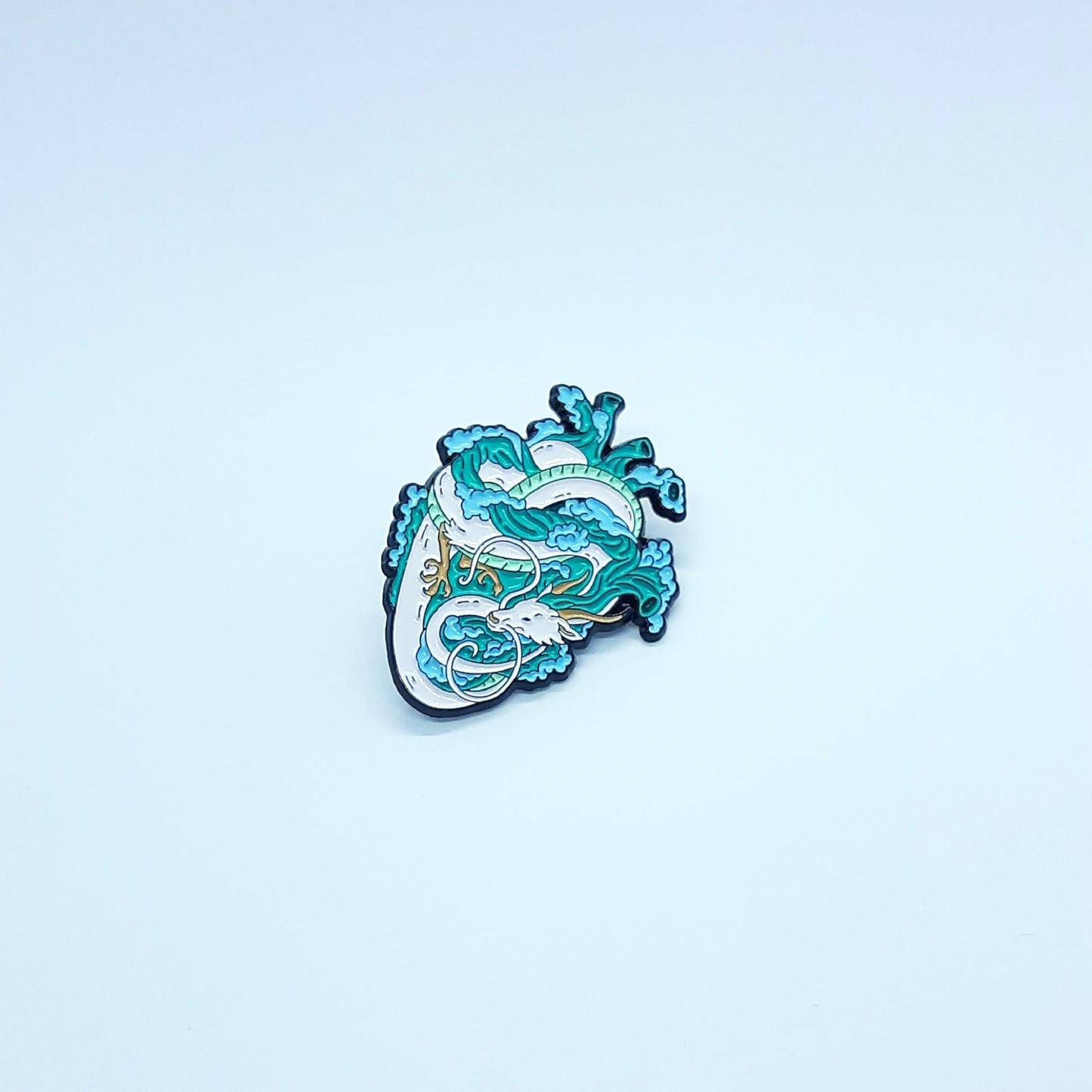 BLUE DRAGON HEART Pin