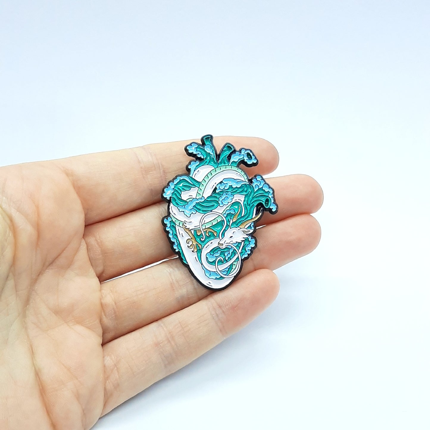 BLUE DRAGON HEART Pin