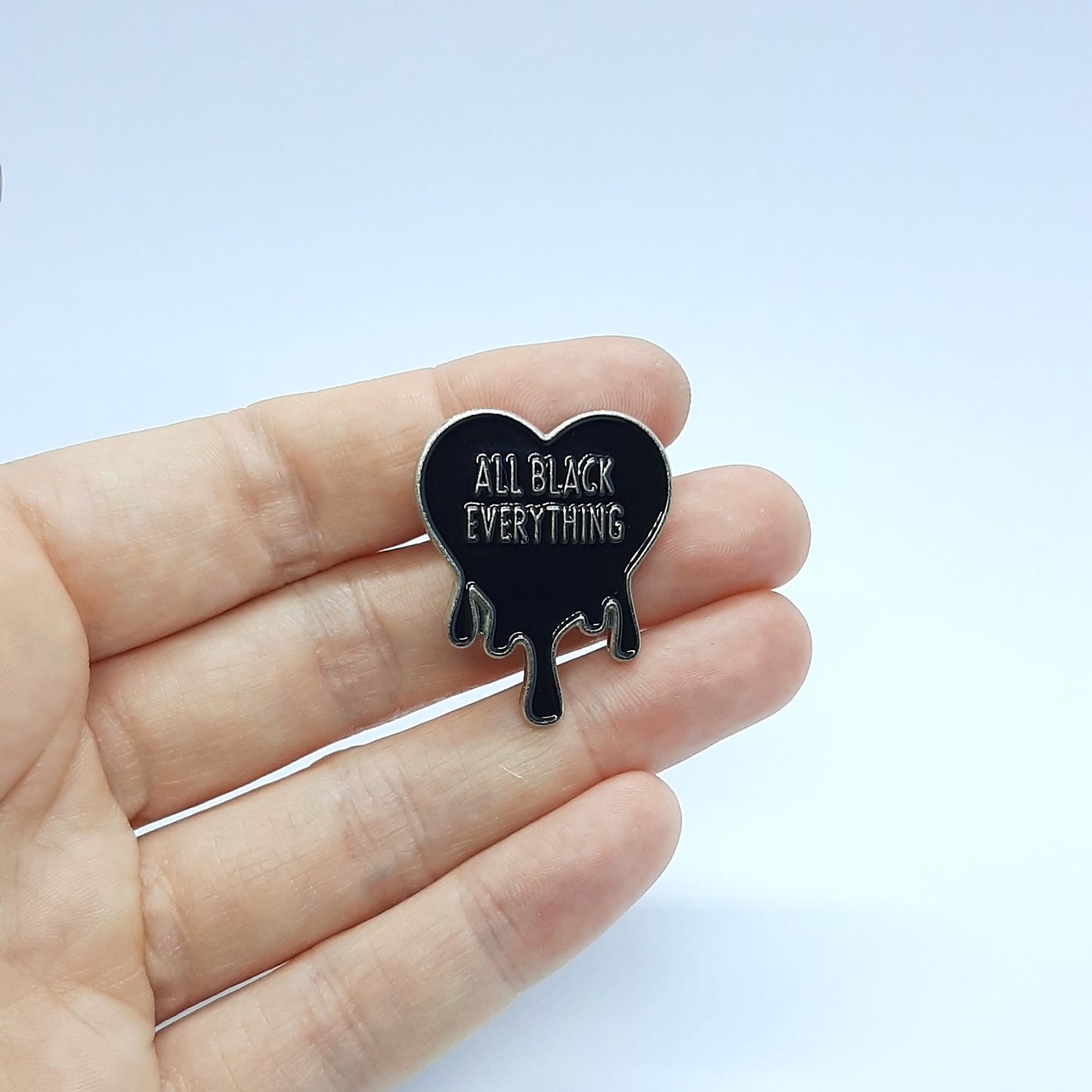 ALL BLACK HEART Pin