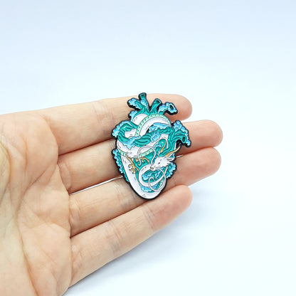 BLUE DRAGON HEART Pin