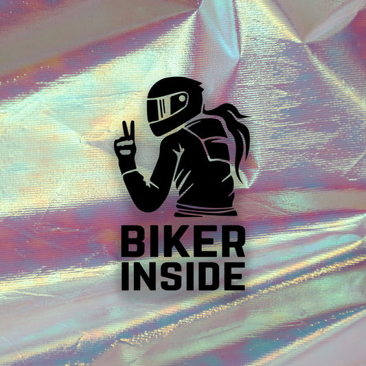 Nalepka "Female Biker Inside" - TaiiArtGarage