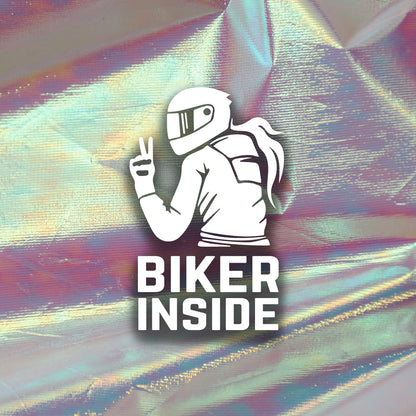 Nalepka "Female Biker Inside" - TaiiArtGarage